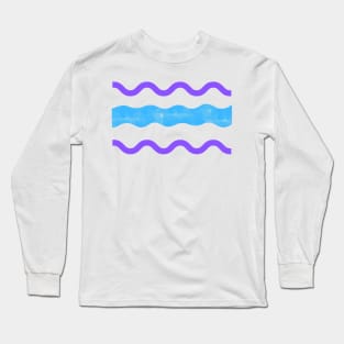 blue purple texture art Long Sleeve T-Shirt